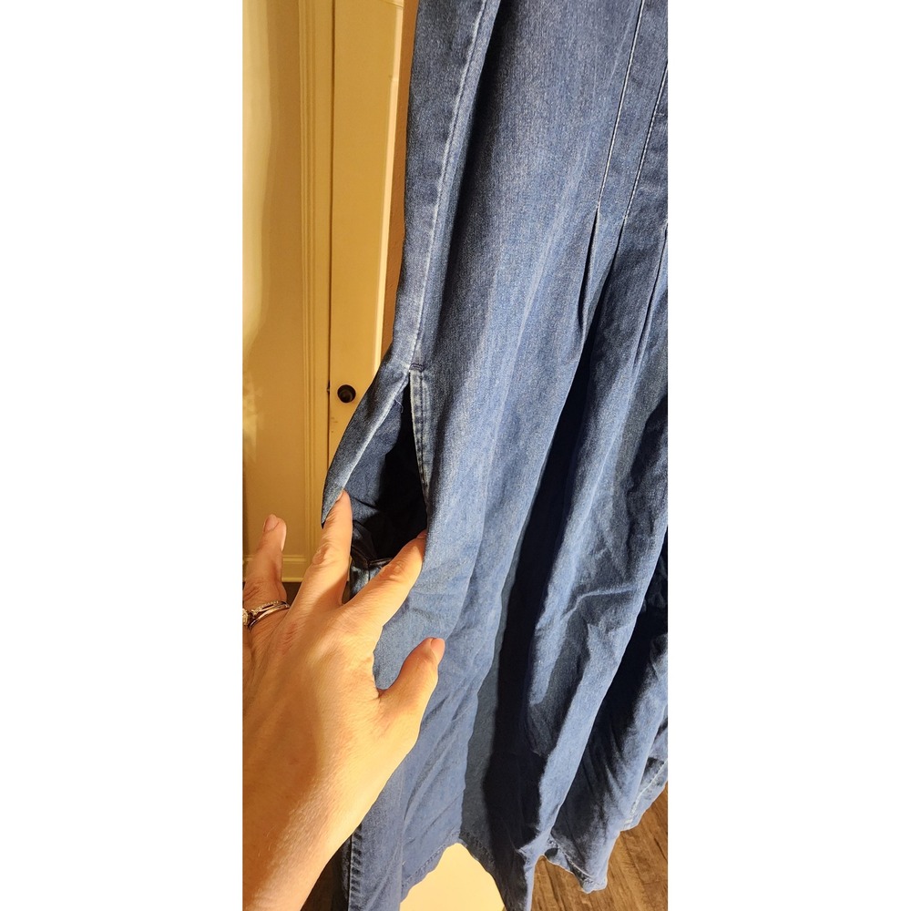 Talbots Vintage Denim Maxi Dress and Cropped Denim Jacket Set Blue Wash - Picture 8 of 14